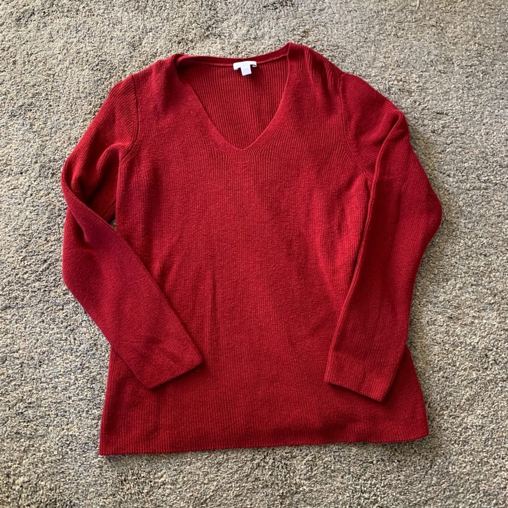 JJILL v neck long sleeve sweater